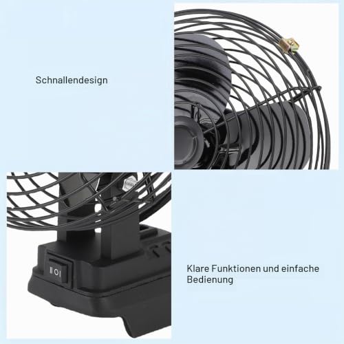 Jeanoko Baustellenventilator, Tragbar, 35 W, 4000 U/min, 20,3 Cm Eisenflügel, für den Einsatz auf der Baustelle und Im Freien