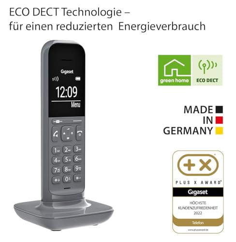 Gigaset CL390HX - Design DECT-Mobilteil mit Ladeschale - Fritzbox-kompatibel - Schnurloses Telefon für Router und DECT-Basis - 2 Akustik-Profile, grau [Deutsche Version] [Ohne Basis]