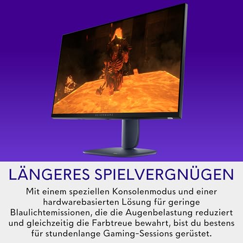 Alienware 27 Gaming Monitor - AW2725DM, QHD (2560x1440), 180Hz, Fast IPS | 1ms, NVIDIA G-SYNC Compatible, AMD FreeSync, 95% DCI-P3, HDR400, DisplayPort, 2 HDMI, 3 USB, 3 Jahre Garantie
