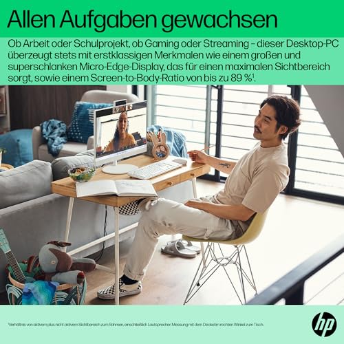 HP All-in-One PC | 23,8" FHD-Display | Intel Core i5-1335U | 16 GB DDR4 RAM | 512 GB SSD | Intel Iris Xe-Grafikkarte | Windows 11 Home | Weiß