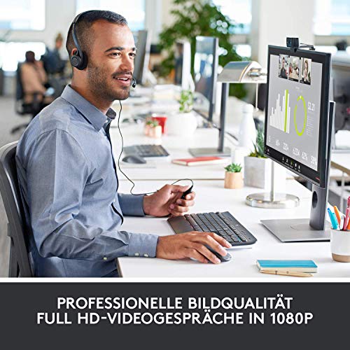 Logitech C920 HD PRO Webcam, 1080p Webcam, USB, schwarz | Webcam für Mac, PC Kamera mit Autofokus, Stereoklang mit zwei Mikrofonen, Webcam für Monitor und Home Office