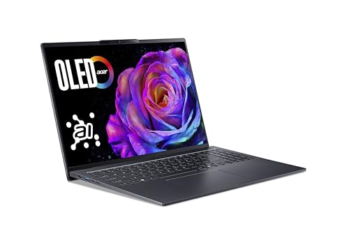 Acer Swift Go 16 OLED (SFG16-73-7943) KI Laptop, 16" WUXGA+ OLED 120Hz Display, Intel Core Ultra 7 255H, 16 GB RAM, 1 TB SSD, Intel Arc 140T GPU, Windows 11, QWERTZ Tastatur, grau