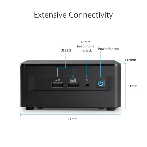 ASUS NUC 13 PRO RNUC13ANKI30WC3 - Mini-PC - Core i3 i3-1315U / 1.2 GHz - RAM 8 GB - SSD 512 GB - NVMe - UHD Graphics - 1GbE, 2.5GbE, Bluetooth 5.2, Wi-Fi 6E - Win 11 Pro - Monitor: keiner - Schwarz