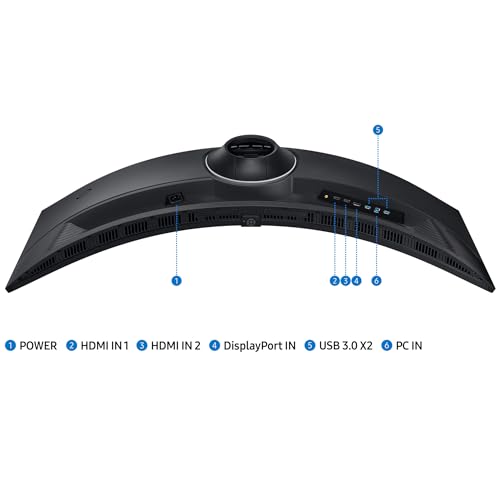 Samsung Odyssey G95C Curved Gaming Monitor, 49 Zoll, VA-Panel, 5.120 x 1.440 Pixel, VESA DisplayHDR 1.000, HDR10+ Gaming, Freesync Premium Pro, Bildwiederholrate 240 Hz, Reaktionszeit 1 ms (G/G)