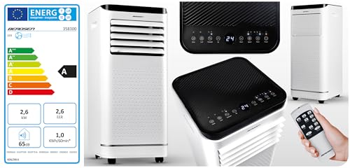 Berdsen Mobiles Klimagerät 9000 BTU - 4-in-1 mit Lüfter, Entfeuchter, Schlafmodus - Tuya Smart App - Energieeffizient