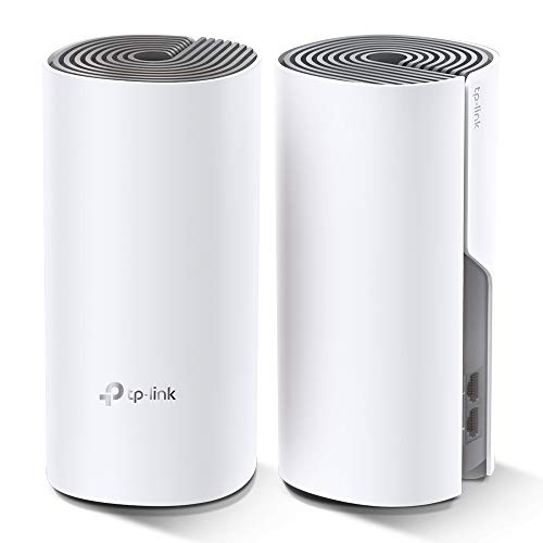 TP-Link Deco E4 Mesh WLAN Set (2er Pack), AC1200 Dual Band Router & Repeater, 2 × Gigabit Ports für Jede Einheit, empfohlen für Häuser mit 2-3 Schlafzimmern, Umfassender Jugendschutz