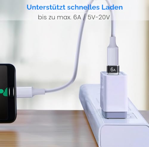 USB auf USB C Adapter 4 Stück, USB C Buchse auf USB A Stecker Adapter x2 | USB A 3.0 Buchse auf USB C Stecker Adapter x2, Kompatibel mit MacBook iPhone 17/16/15 iPad Samsung Galaxy S25 S24 A16 Laptop