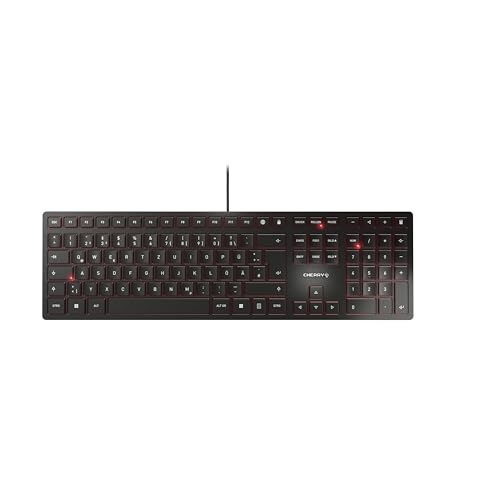 CHERRY KC 6000 Slim, Ultraflache Design-Tastatur, Deutsch QWERTZ, Schwarz