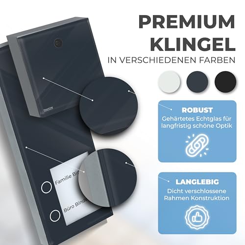 DoorLine Slim DECT + Cam Bundle, Anthrazit, Türsprechanlage mit Kamera | Videoklingel mit Kamera, FRITZ!Box kompatibel, Türöffner-Funktion, WLAN Integration, SmartHome-fähig