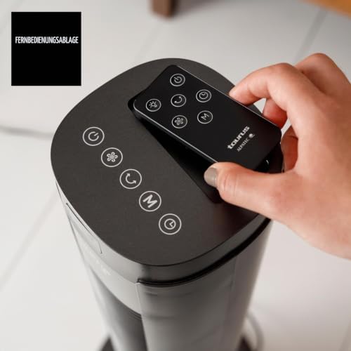 Taurus Babel RCH Turmventilator, 50 W, Höhe 86 cm, 4 Geschwindigkeiten, 3 Modi Normal/Brise/Nacht, Timer 9 h, Auto-Off, Oszillierend, Fernbedienung, Touchscreen, Grau