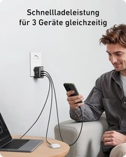 100W USB C Ladegerät, Anker 736 Charger (Nano II) Schnellladegerät, 3-Port USB C