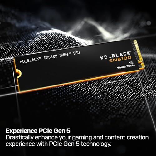 WD_Black SN8100 2 TB PCIe 5.0x4 NVMe M.2 SSD (Lesegeschwindigkeiten von bis zu 14.900 MB/s, Schreibgeschwindigkeiten von bis zu 14.000 MB/s, TLC 3D CBA NAND) - Powered BY SANDISK