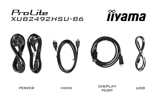 iiyama Prolite XUB2492HSU-B6 60,5cm 23,8" IPS LED-Monitor Full-HD 100Hz HDMI DP USB3.2 Höhenverstellung Pivot FreeSync schwarz