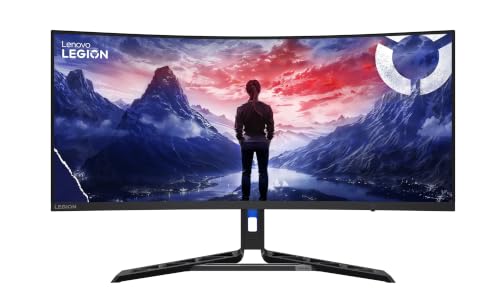 Lenovo Legion R34w-30 | 34" UWQHD Curved Gaming Monitor | 3440x1440 | 180Hz | 350 nits | 0,5ms Reaktionszeit | VA-Panel | HDMI | DisplayPort | AMD FreeSync Premium | entspiegelt | 8,1kg | schwarz