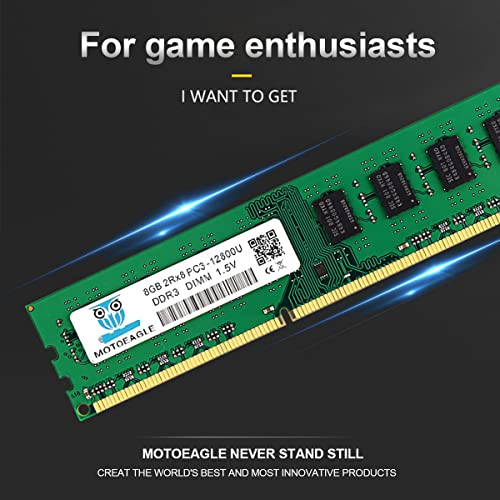 16GB DDR3 RAM (2X8GB) PC3 -12800U DDR3-1600 UDIMM 2Rx8 DIMM DDR3 8GB 1600MHz SDRAM 240-Pin 1.5V CL11 Non-ECC Desktop PC Arbeitsspeicher Kit
