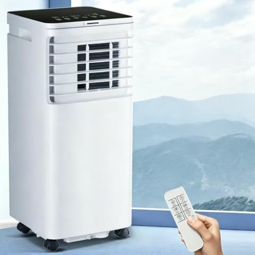 Tragbare Wechselstrom-Einheit, 7000 BTU, kühlt 215 m², Fernbedienung, Luftentfeuchter und Lüftermodi, ruhiger Schlaf, mobiles Design mit Fenster-Kit