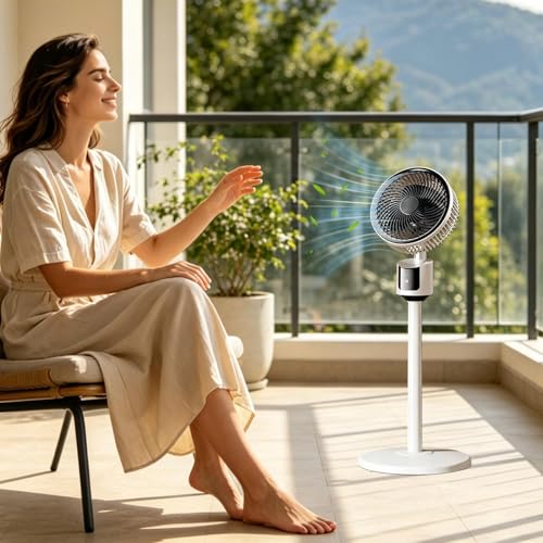 Gungtj Bodenventilator, leistungsstark, leise Kühlung, Luftzirkulation, betriebener Ventilator, Luftzirkulator, für Zuhause, Schlafzimmer, Wohnzimmer, Büro, Studentenwohnheim, Wohnung, Innen- und