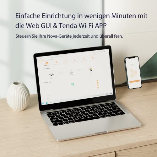 Tenda Nova MX15-Pro Mesh WLAN WiFi 6 System-AX5400 Dualband WLAN Mesh WiFi 6 System, empfohlen für Häuser mit 4-6 Schlafzimmern, 9*Gigabit Port–Ersetzt Router & Repeater–Kompatibel Mit Alexa, 3Pack