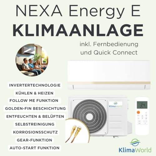 KlimaWorld Split Klimaanlage | Nexa Energy E 9000 | 2,6 kW | Quick-Connect