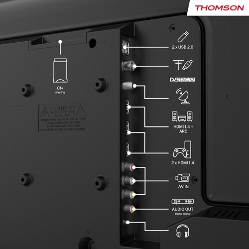 Thomson 40 Zoll (101 cm) FHD Easy TV, LED Fernseher (Ohne Smart-TV), Triple-Tuner (DVB-T/T2/C/S/S2), Dolby Audio, Hotel-Modus, Multimedia-Player, Beleuchtete Fernbedienung, 3X HDMI, 40FD2S13