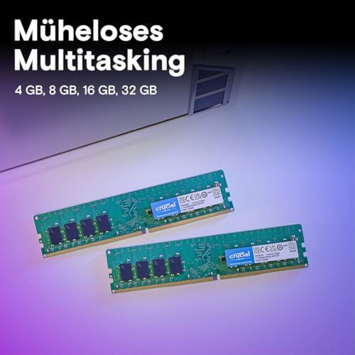 Crucial DDR4 RAM 32GB Kit (16GBx2) 3200MHz CL22, PC Computer Arbeitsspeicher, (auch 2933MHz / 2666MHz) - CT2K16G4DFRA32A