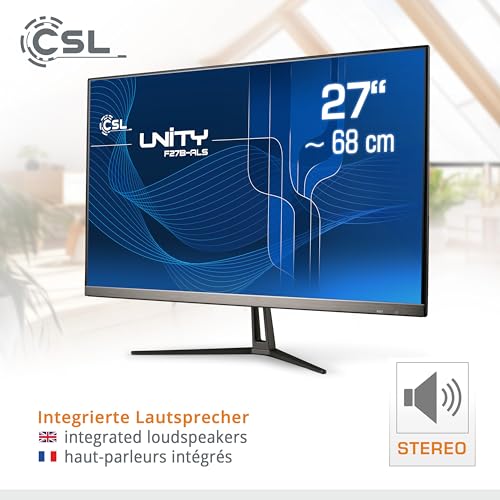 All-in-One-PC CSL Unity F27B-ALS, 68,58 cm (27 Zoll, 1920x1080 Full HD) - Leistungsstarker AIO (Intel N200 CPU 4x3700 MHz, 256 GB SSD, 16 GB DDR4-RAM, Windows 11 Pro), schwarz
