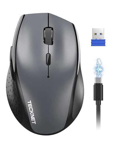 TECKNET PRO Kabellose Maus, Wiederaufladbar, Silent Funkmaus