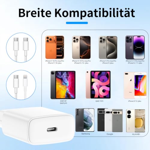 25W USB C Ladegerät Ultra-thin 3er-Pack für iPhone 17pro/16/15/14/13/12iPad