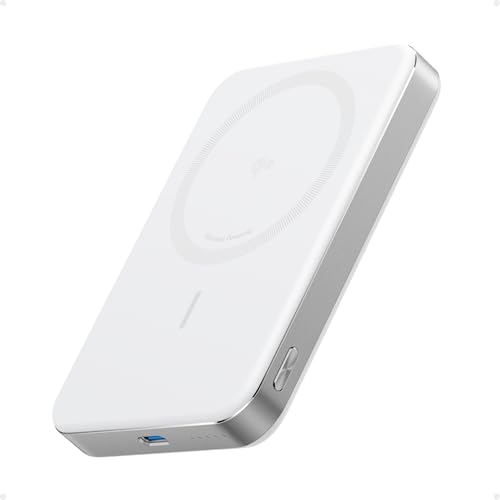 Anker MagGo flache magnetische Powerbank 10000mAh Qi2 15W | Tragbar, MagSafe-kompatibel, ergonomisches Design, für iPhone 15/16/17 Serie, AirPods und mehr