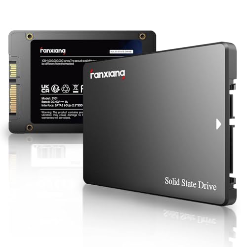 fanxiang S101 512 GB SSD SATA III 2,5" Interne，3D TLC NAND，540 MB/s Lesen | 500MB/s Schreiben，6Gb/s，SLC-Cache，SATA 3 Interne Festplatte für Laptops, Desktop-PCs , Schwarz