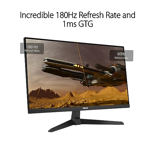 ASUS TUF Gaming VG249Q3A 24 Zoll Full HD Fast IPS 180 Hz Monitor | 1ms GtG, FreeSync Premium, Adaptive Sync, ELMB, GameFast Input, DisplayPort, HDMI, Lautsprecher