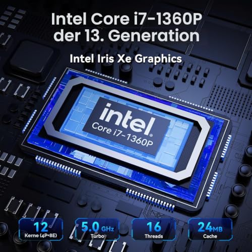 Intel NUC 13 Pro NUC13ANHi7 Arena Canyon: CPU 13. Gen, 32 GB RAM, SSD 1 TB, Intel Core i7-1360P, Win 11 Pro Mini-PC, 8K/4K UHD, Gigabit/WiFi-6/VESA, Unternehmen/Büro/Zuhause.