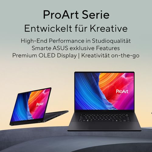 ASUS ProArt P16 H7606WP Laptop | 16" 2,8K WQXGA+ 16:10 120Hz/0,2ms OLED Touch Display | AMD Ryzen AI 9 HX 370 | 64GB RAM | 2TB SSD | NVIDIA RTX 5080 | Win11 Pro | QWERTZ | Nano Black