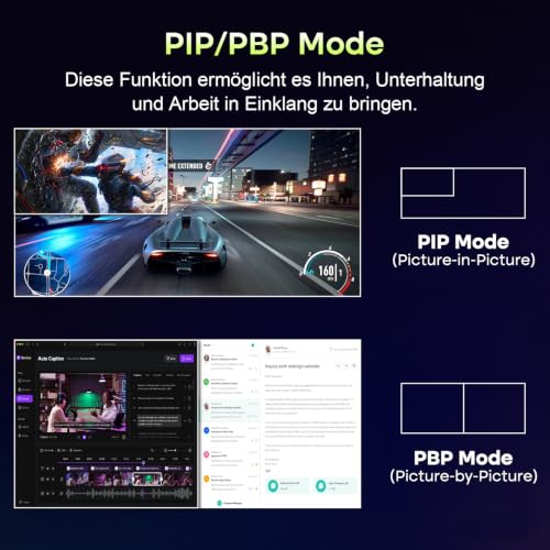 Amzfast 34 Zoll Curved Gaming Monitor, 3440x1440 UWQHD, 240Hz, 1ms MPRT, 1500R VA Curved, 21:9, 3000:1 Kontrast, 450cd/m², 131% sRGB, Adaptive Sync, Pip/PBP, HDMI2.1&DP1.4, VESA100×100, AMZG34C8 Pro