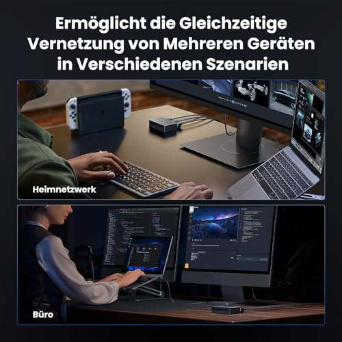 UGREEN LAN Switch Gigabit Netzwerk Switch, Plug & Play (5 Port) | Ethernet Switch für TV/ Laptop/ Switch/ Router, automatische Geschwindigkeit von 10/100/1000Mbps, Duplexanpassung