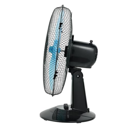 Ardes - AR5ST40N Tischventilator STEELO 40N 5 Flügel - Tischventilator 40 cm Oszillierend mit verstellbarer Neigung - Ventilator 3 Geschwindigkeiten leise, Schwarz