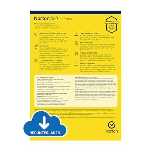 Norton 360 Premium + Utilities Ultimate 2026 | 10 Geräte | 1 Jahr |Aktivierungscode per Email