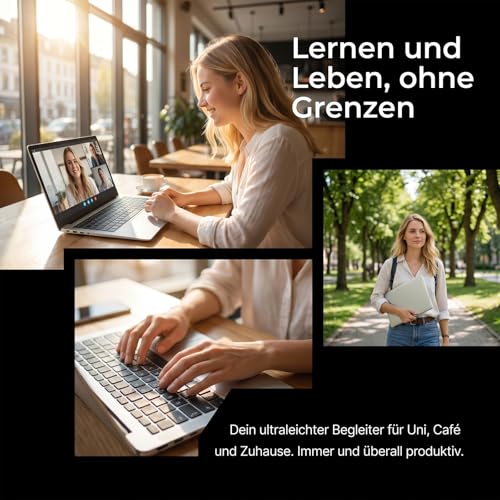 Laptop Windows 11 The Notebook, Deutsche Tastatur 15.6 Zoll Laptop Mit Windows 11 Und Office Paket Fertig Installiert 5205U (Bis Zu 2,3 GHz) Prozessor 4GB RAM 128GB ROM TF Karte Erweiterbar Auf 512GB