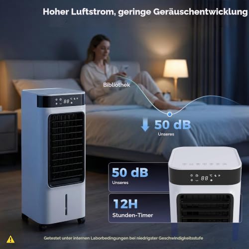HOMCOM Mobiler Luftkühler 3-in-1 Verdunstungskühler 7L Wassertank Weiß