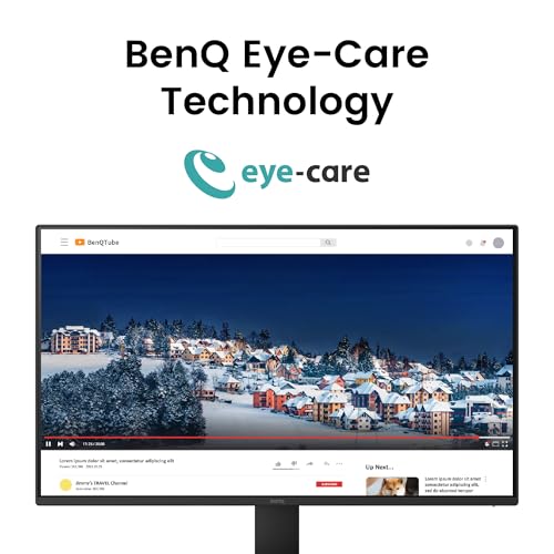 BenQ GW2791E 27 Zoll 1080p FHD 100Hz IPS Eye-Care-Monitor, HDMI, DisplayPort, 1080x1920, ultraschmaler Rahmen, TÜV-Zertifiziert, flimmerfrei, Low Blue Light Plus, Eye-CareU
