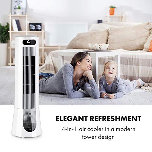 Klarstein Luftkühler mit Wasserkühlung, 5-in-1 Verdunstungskühler, Luftbefeuchter, Ventilator, Luftreiniger & Nachtmodus, Mobile Klimageräte Luftkühler 7L, 45 Watt Air Cooler, 132 m³/h Luftstrom