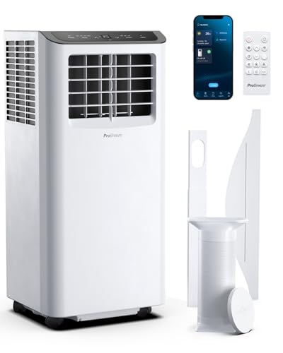 Pro Breeze Mobiles Klimagerät 14000 BTU – Klimaanlage mit Abluftschlauch, WiFi Smart Home Steuerung, 24h Timer, LED Display & Fensterabdichtung – Mobile Klimaanlage für Wohnung, Büro & Zuhause