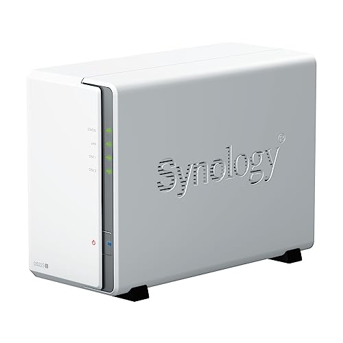 Synology DS223j 2-Bay Diskstation NAS (Realtek RTD1619B 4-Core 1.7 GHz 1GB DDR4 Ram 1xRJ-45 1GbE LAN-Port) Bundle mit 2 x 4TB WD RED Plus HDD (WD40EFPX - 68C6CN0)