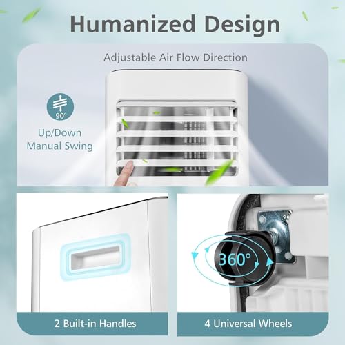 ARLIME Tragbare Klimaanlagen, 10000 BTU Lufteinheit mit eingebautem Luftentfeuchter, 24H Timer, Smart Sleep Modus, LED-Touchpanel & Fenster-Kit für Räume bis zu 350 m²