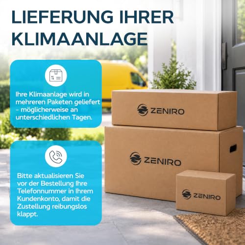 ZENIRO Split Klimaanlage 18000 BTU Set - TURBO Cooling - mit Ionisator & WiFi/App-Funktion Klimagerät Kühlen A++/Heizen A+ 5,2kW Sehr Leise - Fernbedienung, Timerfunktion - Montagematerial