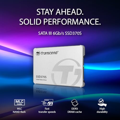 Transcend Highspeed 256 GB interne 2.5” SSD (≠HDD) SATA III 6Gb/s, robust und schnell, für Aufrüstung von Desktop-PCs, Laptops, Notebooks, PS4, Xbox TS256GSSD370S, silber
