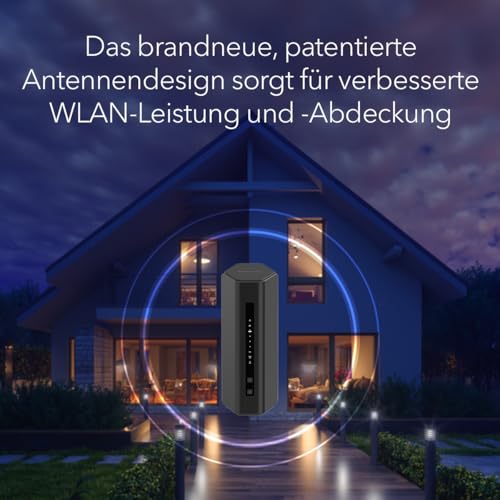 NETGEAR Nighthawk WiFi 7 WLAN Router RS200, Bis zu 185 m², 6,5 Gbit/s | Glasfaser Router, Zuverlässige Leistung, Einfache Einrichtung, 80 Geräte, 1× 2,5G + 3× Gigabit-Ports, Dual Band, BE6500