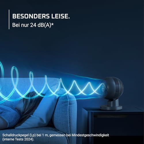 Rowenta Turbo Swift Compact Tischventilator QV2540 | Multidirektionale Schwenkfunktion, bis zu 50% Energieeinsparung, 12 Geschwindigkeitsstufen, 12h Timer, Farbe: Blau