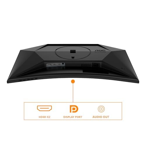 AOC CQ27G4X 27 Zoll Curved, WQHD Gaming Monitor, 180Hz, Fast VA Panel, 1ms GtG, HDR10, FreeSync, Höhenverstellung,(2560x1440 HDMI 2X 2.0 DP 1x 1.4) Schwarz