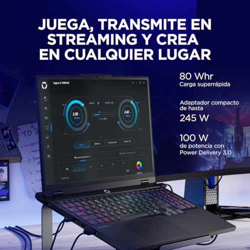 Lenovo Legion 5 Gen 10 Gaming-Laptop IA 15,1 Zoll WQXGA OLED (Intel Core i7-13650HX, NVIDIA GeForce RTX 5070, 32 GB RAM, 1 TB SSD, Wi-Fi 7, ohne Betriebssystem), spanische RGB-Tastatur, Schwarz